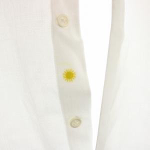 GIANNETTO シャツ ホリゾンタルカラー 長袖 透かしチェック柄 40 白 ホワイト /YT