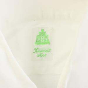 Finamore シャツ ホリゾンタルカラー 長袖 白 ホワイト /YT