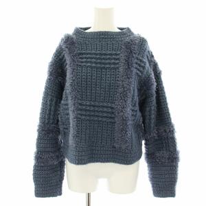 22AW ワイドチェックハンドニット WIDE CHECK HAND KNIT セーター モックネック