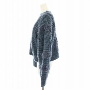 CLANE 22AW ワイドチェックハンドニット WIDE CHECK HAND KNIT セーター モックネック