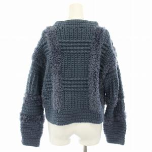 CLANE 22AW ワイドチェックハンドニット WIDE CHECK HAND KNIT セーター モックネック