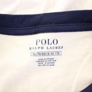 POLO RALPH LAUREN BEAR ベアTシャツ 半袖 リンガーネック クルーネック イラスト ロゴ プリント XL 白 ホワイト