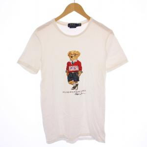 CLASSIC FIT BEAR ベアTシャツ 半袖 クルーネック イラスト プリント S 白 ホワイト