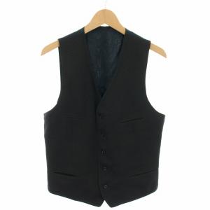 ベスト 前開き 尾錠 絹 シルク混 50R 黒 ブラック 紺 ネイビー 6F6300 /YT