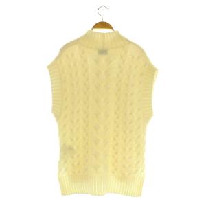 UNITED ARROWS ニットベスト ハイネック ケーブル編み アイボリー /MY OS