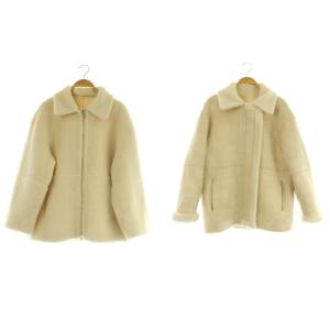 ボア×フェイクムートン リバーシブルブルゾン ジップアップ S アイボリー /MY OS