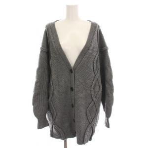 23AW CABLE KNIT CARDIGAN ケーブルニットカーディガン Vネック 長袖 1 グレー