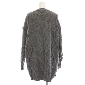 CLANE 23AW CABLE KNIT CARDIGAN ケーブルニットカーディガン Vネック 長袖 1 グレー