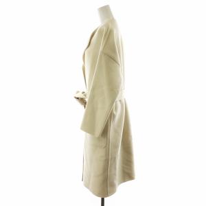 Leilian エリコ ナカムラ ERIKO NAKAMURA ノーカラーコート ロング丈 ウール アウター 9 アイボリー