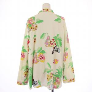 LEONARD SPORT カーディガン 長袖 前開きトッパー 花柄 総柄 44 白 ホワイト マルチカラー /BB