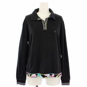 ポロシャツ 長袖 総柄 ストーン 44 黒 0598054 /TK