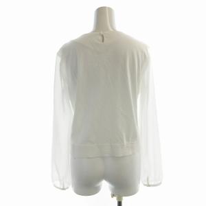 Leilian カットソー ブラウス 長袖 プリーツ 9 白 ホワイト IH-0600475 /EE