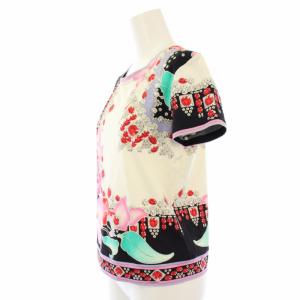 LEONARD FASHION Tシャツ カットソー 半袖 花柄 L 黒 白 0359201 /TK