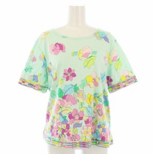 Tシャツ カットソー 半袖 花柄 42 ミントグリーン 0578006 /TK