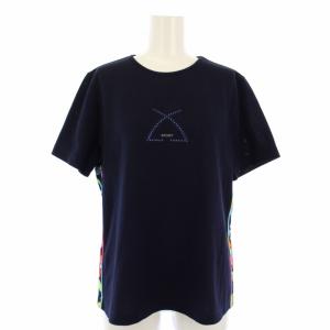 Tシャツ カットソー ストーン 半袖 総柄 切替 42 ネイビー 0598281 /TK