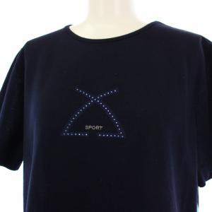 LEONARD SPORT Tシャツ カットソー ストーン 半袖 総柄 切替 42 ネイビー 0598281 /TK