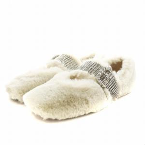KRISTA FLAT フラットシューズ ファー 37 ホワイト