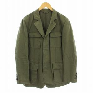ミリタリージャケット ブルゾン 比翼ボタン IT48 カーキ 10196158 /KU