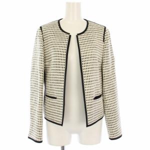 NEMIKA ノーカラージャケット チェック 7 白 黒 SO-002-31AJ /TK