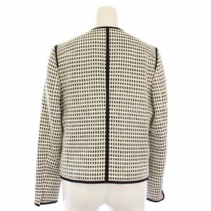 Leilian NEMIKA ノーカラージャケット チェック 7 白 黒 SO-002-31AJ /TK