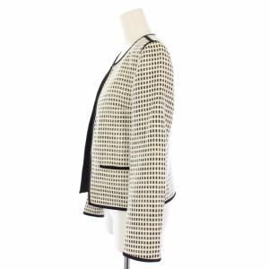 Leilian NEMIKA ノーカラージャケット チェック 7 白 黒 SO-002-31AJ /TK