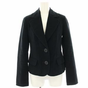 テーラードジャケット 2B 裏地チェック 38 黒 ブラック FCF19-517-09 /HN