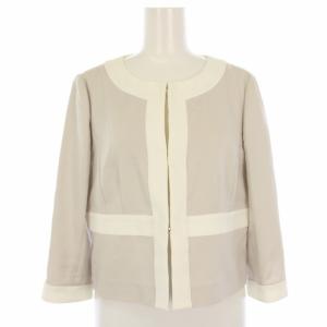 ノーカラージャケット 薄手 7 ベージュ JS-0501465 /TK