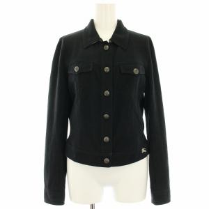 シャツジャケット ショート丈 アウター ロゴボタン ロゴ刺繍 38 黒 ブラック FCF09-504-09