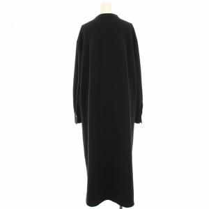 iCB 23AW ジョーゼットダブルジャージーワンピース スキッパー 長袖 ミモレ ロング M 黒 ブラック OPCYSW0965