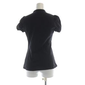 BURBERRY LONDON シャツ ブラウス チェック リボン 半袖 38 黒 ブラック FA579-218-09 /RO