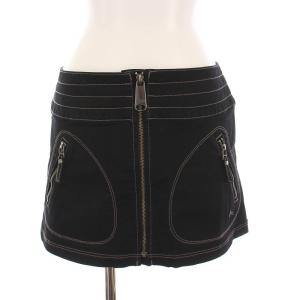 台形スカート ミニ ジップアップ 38 黒 FX501-203-09 /YM