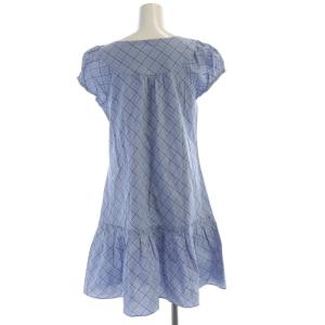 BURBERRY BLUE LABEL ワンピース ミニ チェック 半袖 青 ブルー 白 ホワイト FO500-999 /RO