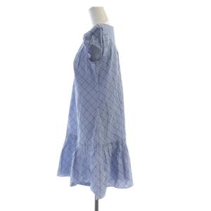 BURBERRY BLUE LABEL ワンピース ミニ チェック 半袖 青 ブルー 白 ホワイト FO500-999 /RO