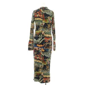 Desigual M.Christian Lacroi タペストリー ミディワンピース ひざ丈 長袖 総柄 L マルチカラー