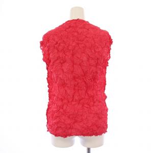 me ISSEY MIYAKE カットソー ノースリーブ ボートネック ストレッチ シワ加工 F ピンク /BB