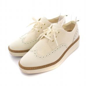 オリジナルグランド プラットフォーム ウィングチップ オックスフォード シューズ 7.5B アイボリー