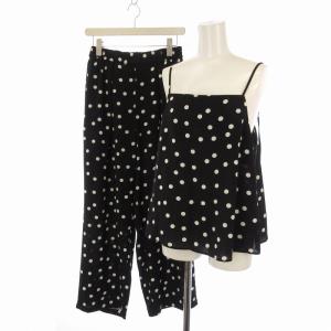 セットアップ 上下 2点セット キャミソール パンツ ドット 黒 ブラック 3616-659-1012