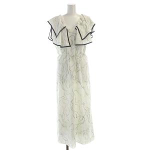 22SS パイピングフリルワンピース マキシ ロング 総柄 半袖 2 マルチカラー SWFO222045