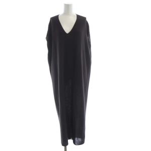 ニット ワンピース マキシ ロング ノースリーブ Vネック 3 茶 ブラウン 13760-00014 /RO