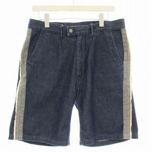 デニム ショートパンツ ハーフパンツ ライン 3 青 ブルー /G