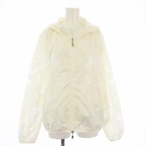 3Dレース刺繍 フーデットブルゾン ジップアップパーカー 花柄 LL 白 12961-04899 /TK
