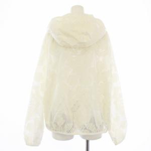 dama collection 3Dレース刺繍 フーデットブルゾン ジップアップパーカー 花柄 LL 白 12961-04899 /TK