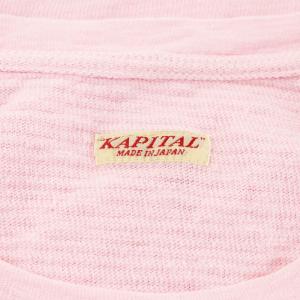KAPITAL Tシャツ カットソー 長袖 ロゴ コットン 4 ピンク EK-460 /AN21