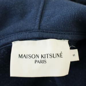 Maison Kitsuné パーカー スウェット JM00315KM0020 裏起毛 ロゴ 刺繍 プルオーバー 長袖 S ネイビー