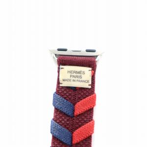 HERMES Apple Watch ブリドン ルージュH バンド レッド ブルー