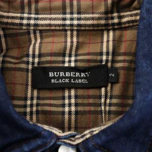 BURBERRY BLACK LABEL ダンガリーシャツ 長袖 ロゴ刺繍 2 インディゴ D1M12-711-28 /AN25