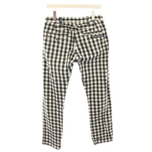 PEARLY GATES ゴルフウェア テーパードパンツ スラックス ジップフライ ギンガムチェック柄 4 白 ホワイト 黒 ブラック