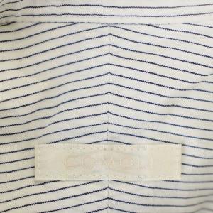 COMOLI バンドカラーシャツ 15S-02002 ストライプ 長袖 1 白 ネイビー /G