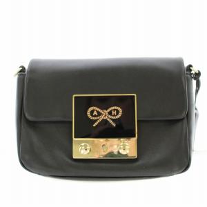 TINY TIM CROSS BODY レザー ポシェット ショルダーバッグ 2WAY クラッチ 黒 ブラック