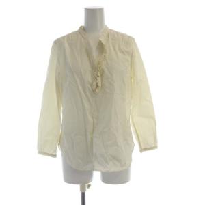 シャツ ブラウス ストライプ フリル 長袖 1 黄 イエロー 白 ホワイト MHW0881 /RO